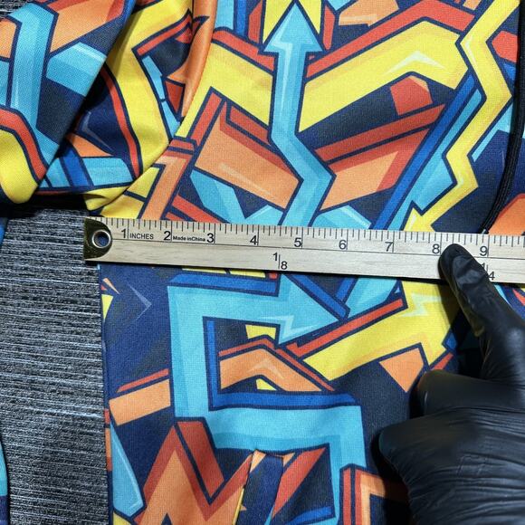 Denis Daily Hoodie Men's Small Blue Abstract Pullover Graffiti Drawstring - Picture 8 of 14